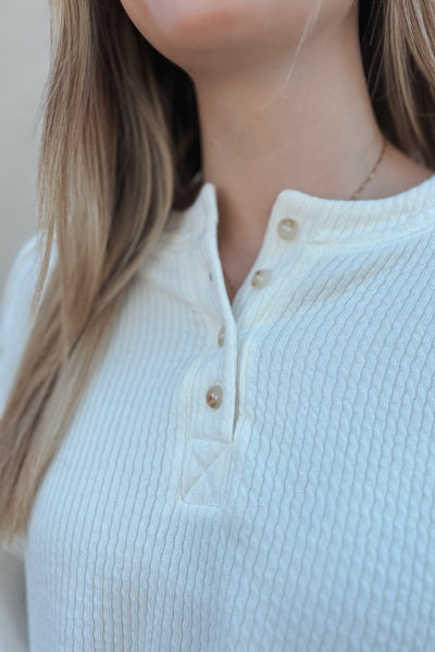 Renee Rib Knit Pullover / Cream