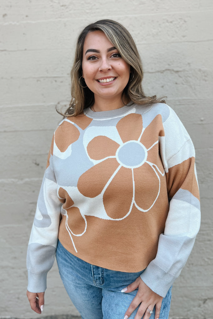 Retro Floral Sweater