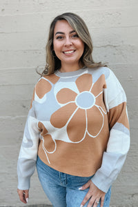 Retro Floral Sweater