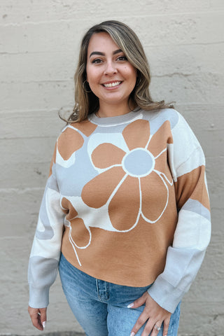 Retro Floral Sweater