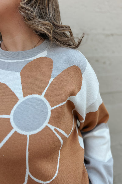 Retro Floral Sweater