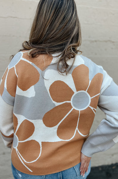 Retro Floral Sweater