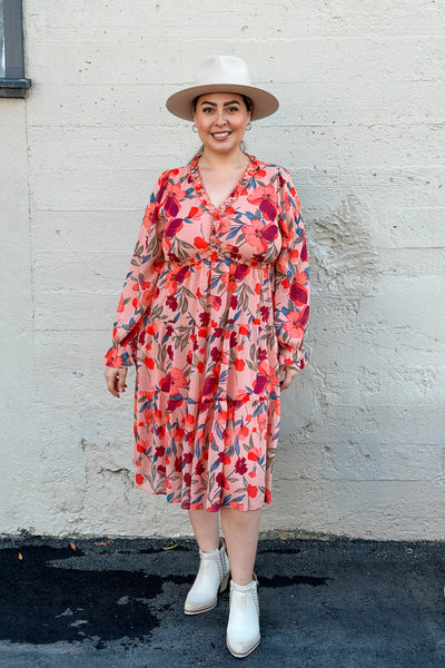 Pomegranate Ginger Floral Dress