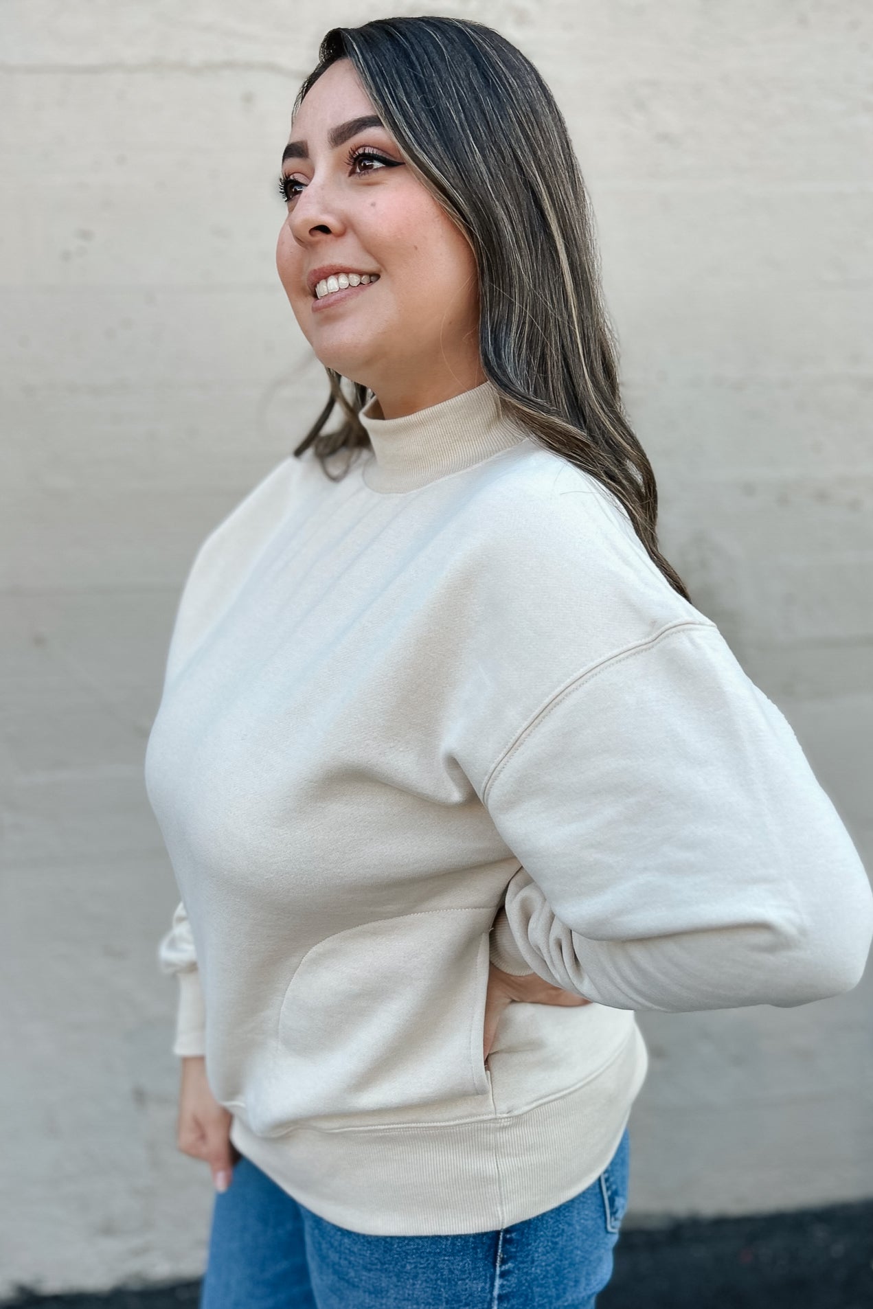 Terry Mock Neck Top