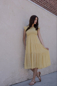 Sunday Stroll Midi Dress / Canary Yellow