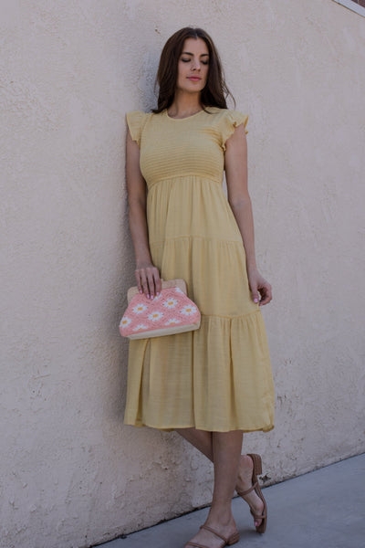 Sunday Stroll Midi Dress / Canary Yellow