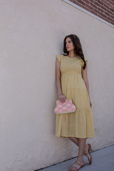 Buy Myself Flowers Crochet Clutch / Pink Daisy