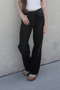 Just Black Relaxed Waist Straight Leg Jeans