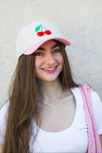 Sweet Cherry Embroidered Hat (3 Colors)