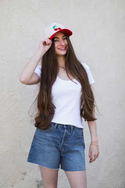 Sweet Cherry Embroidered Hat (3 Colors)