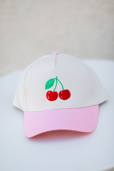 Sweet Cherry Embroidered Hat (3 Colors)