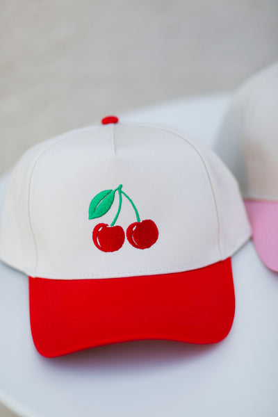 Sweet Cherry Embroidered Hat (3 Colors)