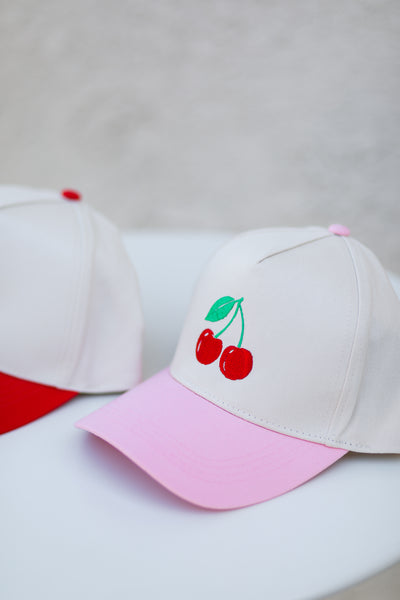 Sweet Cherry Embroidered Hat (3 Colors)