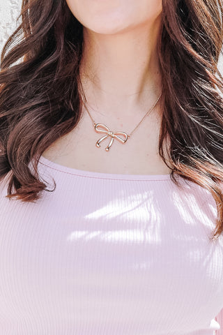 Gold Bow Necklace