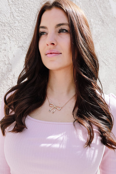 Gold Bow Necklace