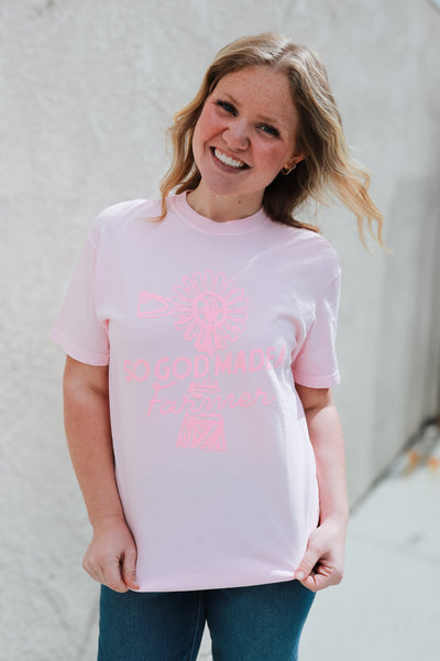 So God Made A Farmer Graphic Tee / Blossom Pink
