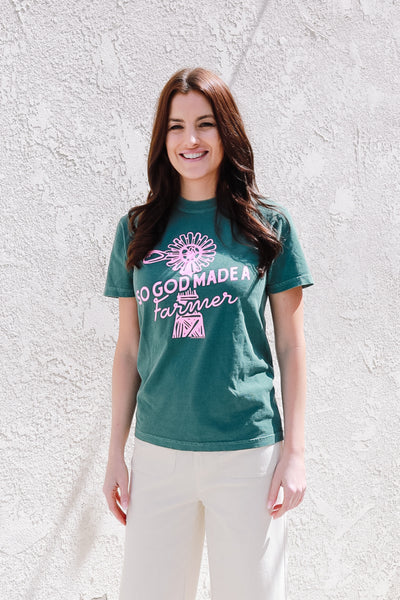 So God Made A Farmer Graphic Tee / Blue Spruce Green