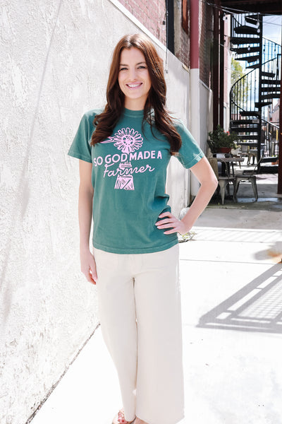 So God Made A Farmer Graphic Tee / Blue Spruce Green