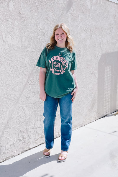 Farmers Social Club Graphic Tee / Blue Spruce Green