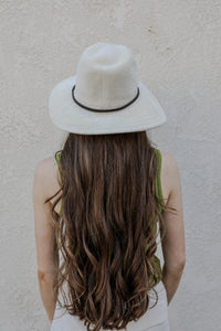 Colette Packable Fedora Hat / Ivory