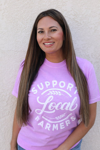 Support Local Farmers Graphic Tee  / Bright Violet
