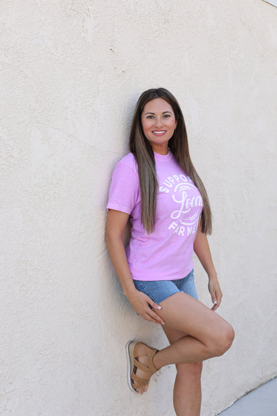 Support Local Farmers Graphic Tee  / Bright Violet