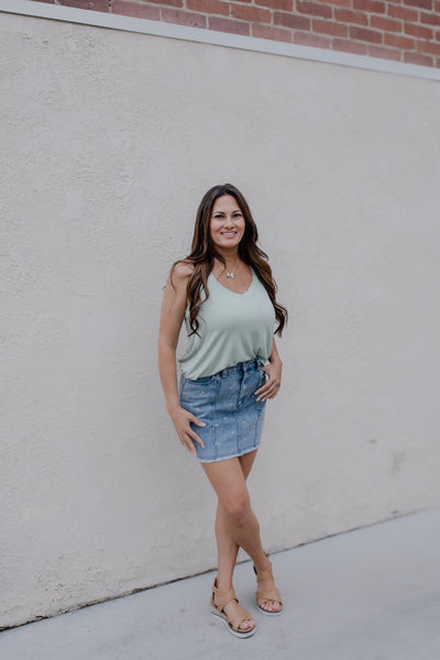 Denim & Bows Mini Skirt
