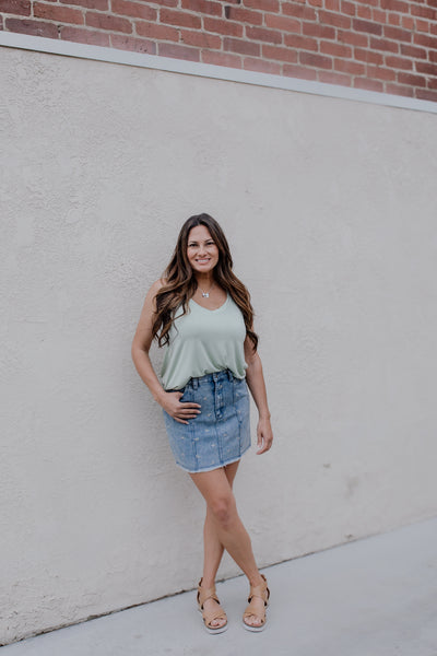Denim & Bows Mini Skirt