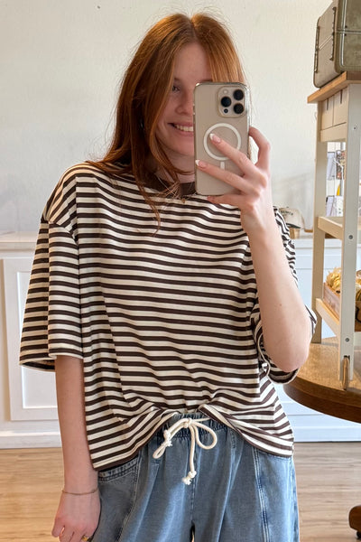 Coffee Bean Latitude Striped Tee