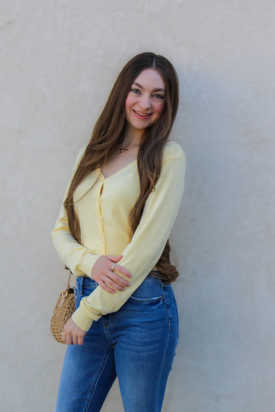 Sunshine Days Cardigan / Butter Yellow