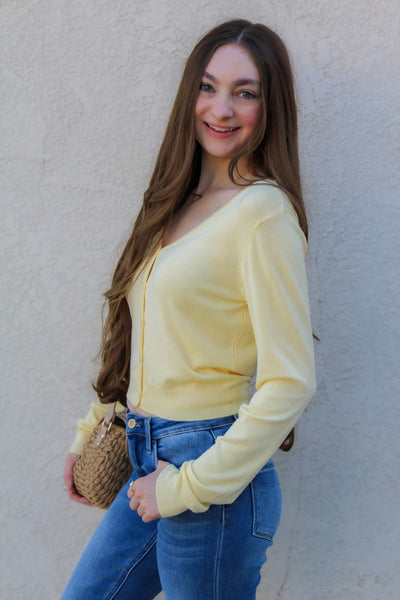 Sunshine Days Cardigan / Butter Yellow