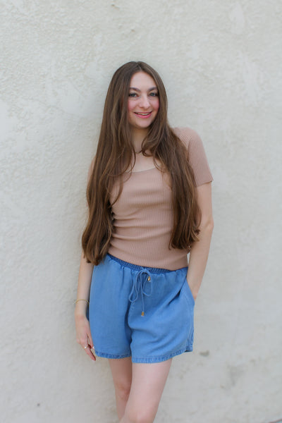 Alyssa Square Neck Top / Latte