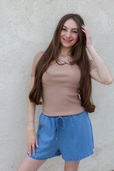 Alyssa Square Neck Top / Latte