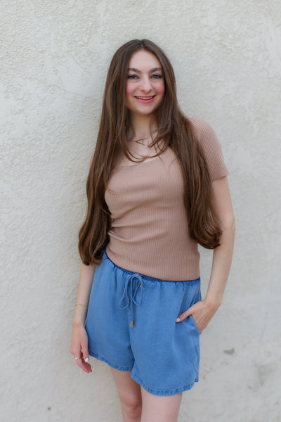 Alyssa Square Neck Top / Latte