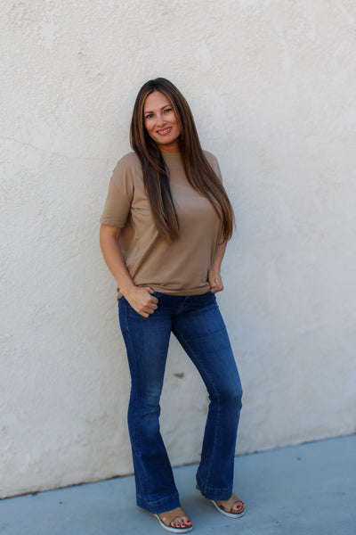 Mocha Boat Neck Tee