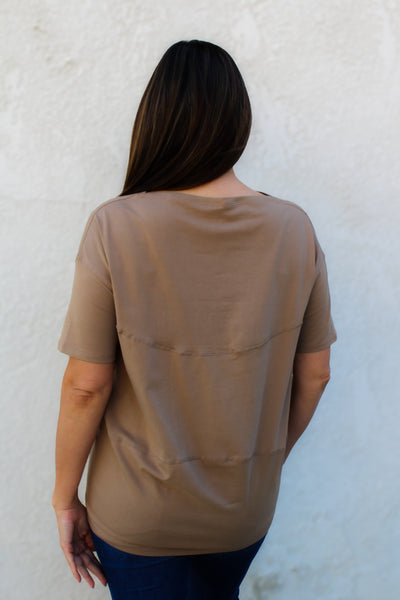 Mocha Boat Neck Tee