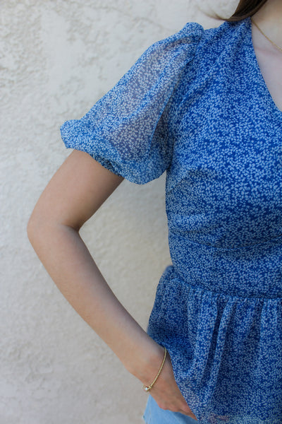 Bluebonnet Peplum Blouse *final sale*