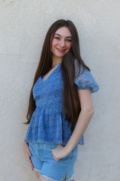 Bluebonnet Peplum Blouse *final sale*