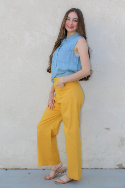Eleanor Sleeveless Top / Light Denim