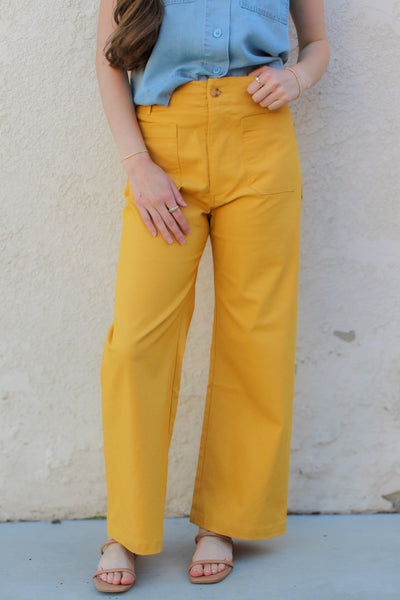 Jo Cropped Summer Pants / Sunflower Yellow