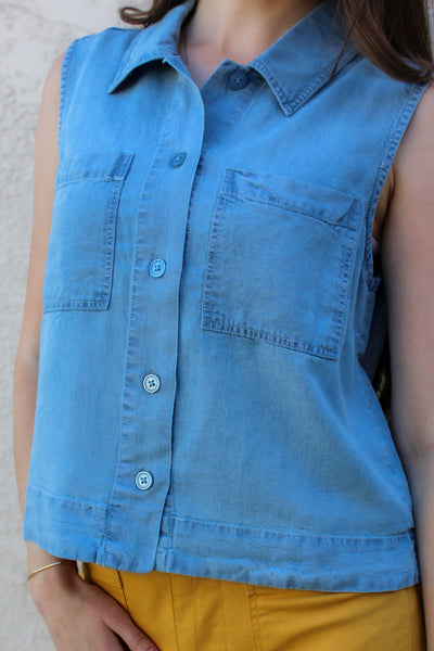 Eleanor Sleeveless Top / Light Denim