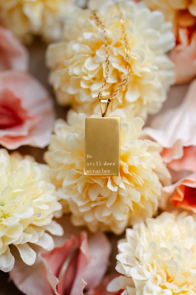 He Still Does Miracles 18k Gold Necklace