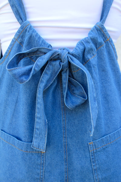 Denim Days Bow Back Romper
