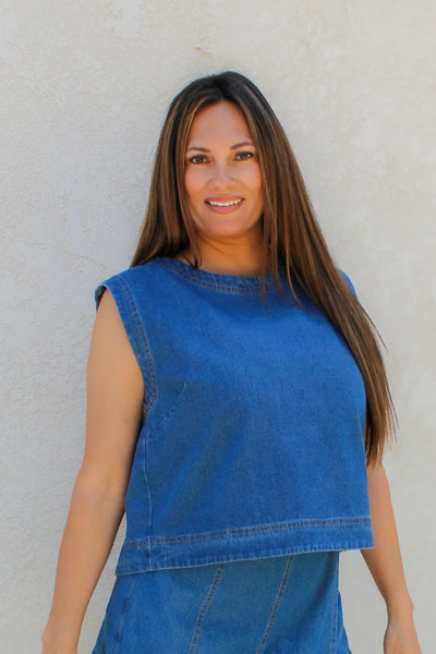 Laurie Denim Boxy Top