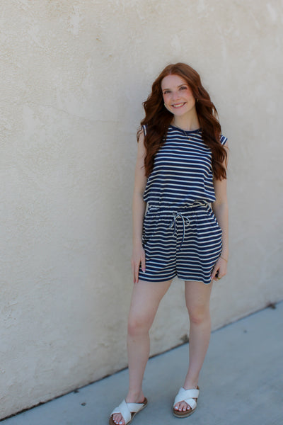 Navy Nautical Romper