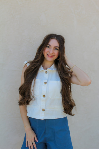 Kenny Ruffle Sleeve Vest