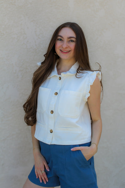 Kenny Ruffle Sleeve Vest
