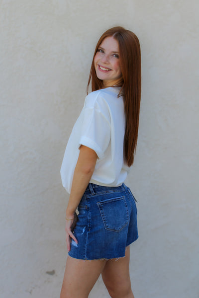 Lovervet Parker Raw Hem Denim Shorts