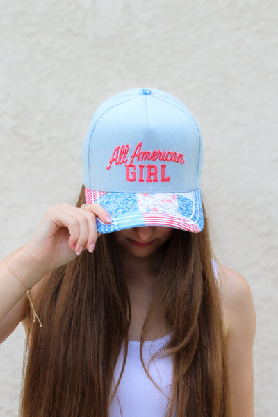 All American Girl Patchwork Trucker Hat