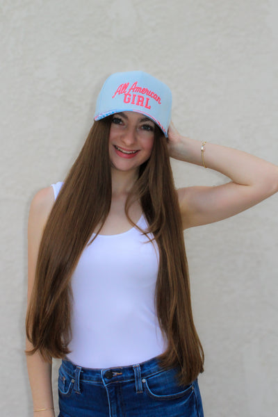 All American Girl Patchwork Trucker Hat